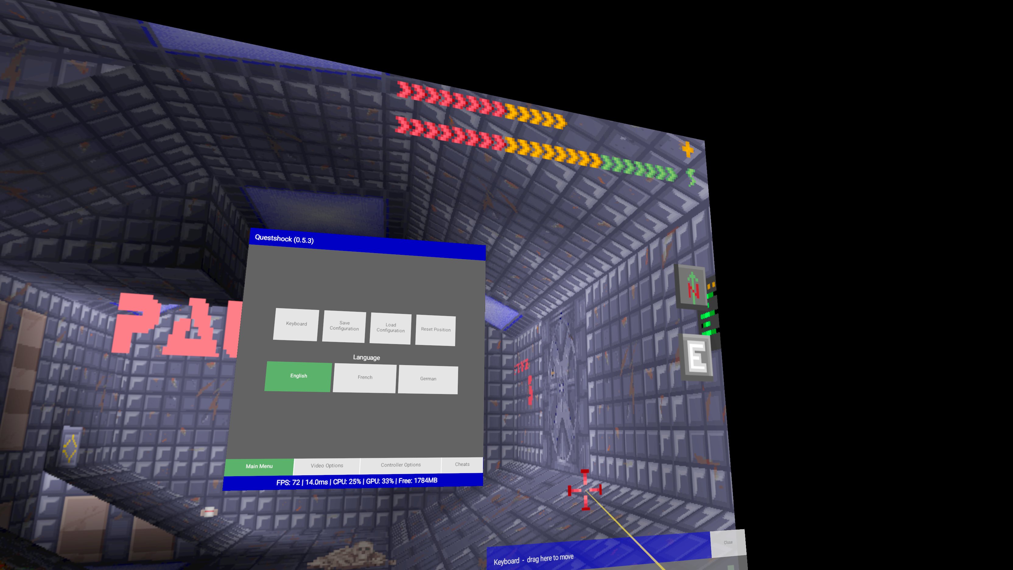 The VR menu
