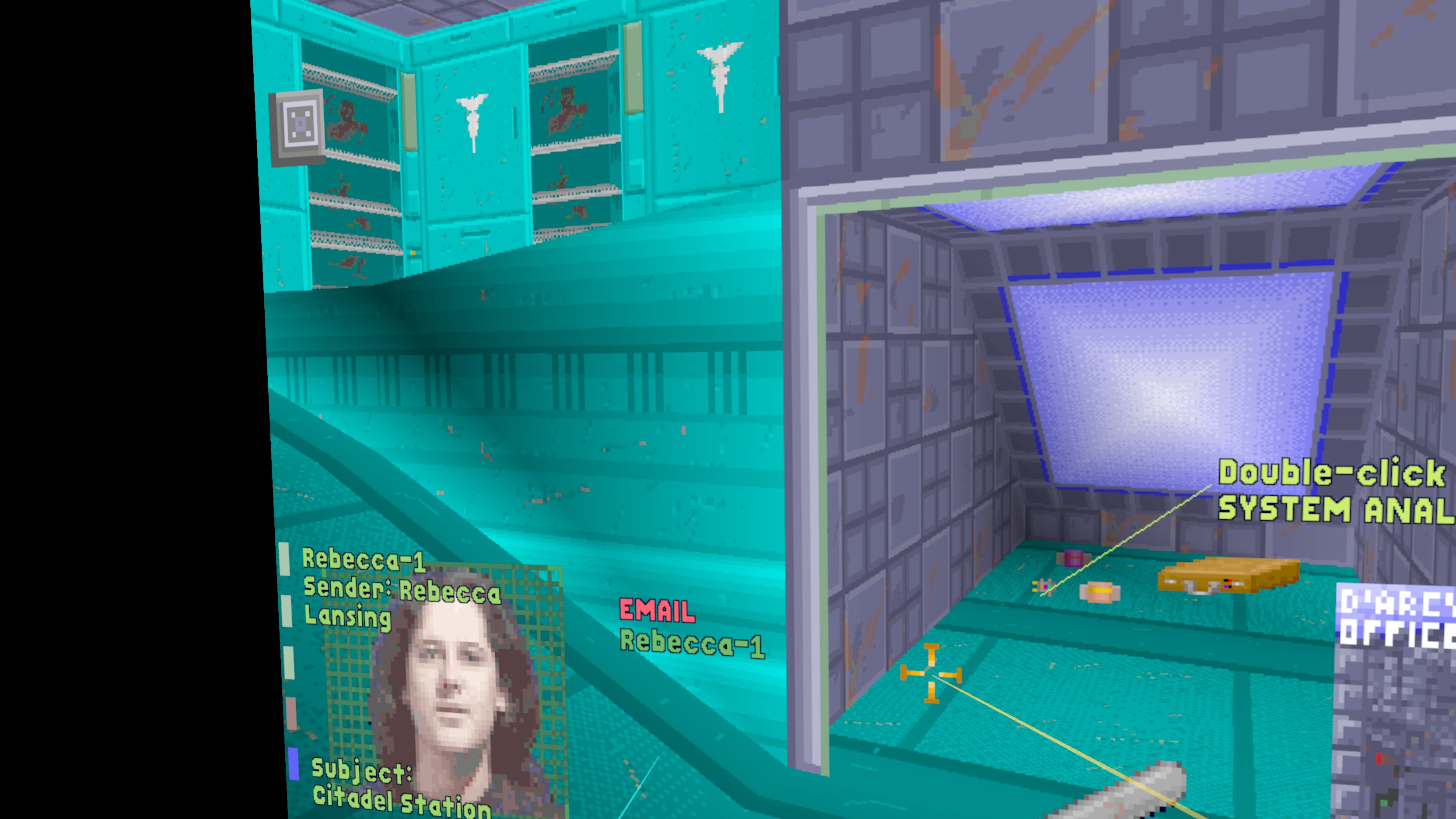 Reading an email - the laser pointer clicks like a mouse